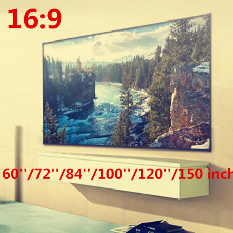 

Foldable 16:9 Projector 60 72 84 100 120 150 inch White Projection Screen edging projector screen TV home audio-visual