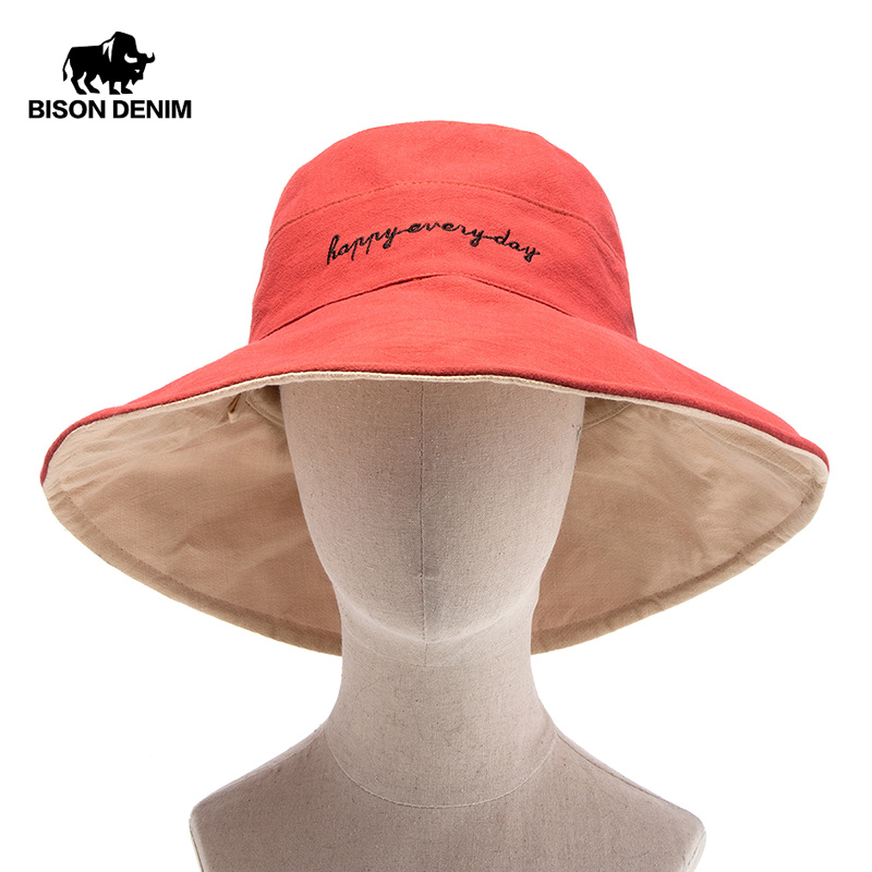 

BISON DENIM Spring Summer Fashion Vintage Women's Beach Sun Hat Female Waves large Brim Sunbonnet Fedoras lady Sun Hat M9503, Blue
