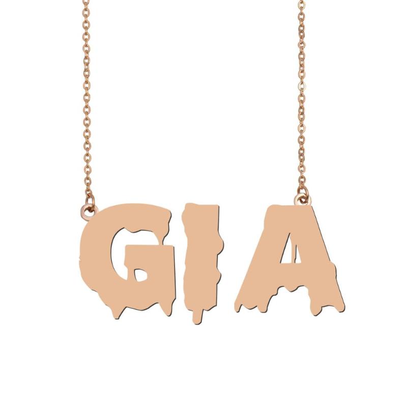 

Gia Name Necklace , Cool Bloody Art Name Necklace for Halloween and Santa's Day Jewelry Gift for Kids Boys Girls
