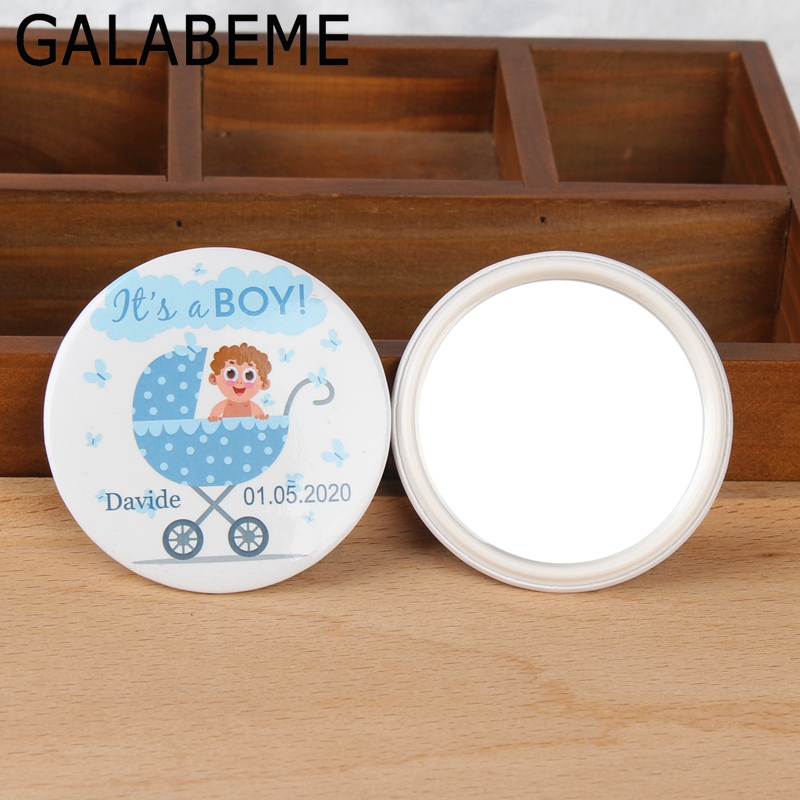 

30pcs Personalized birthday party Gifts For Guests Custom Make Up Mirror baby shower souvenirs birthday party decorations kids