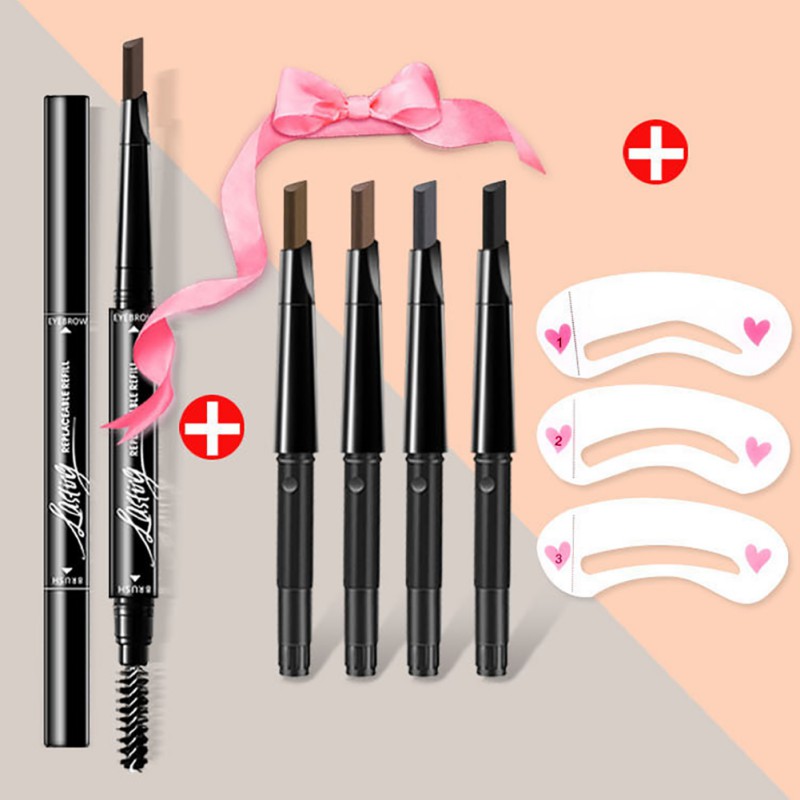 

Makeup Double Head Waterproof Long Lasting Drawing Enhancer Automatic Rotation Eyebrow Pencil Comestic 5456, 01