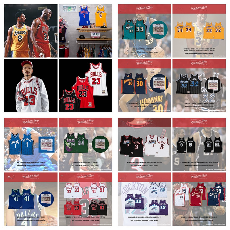 

Double-Embroidery Men Mitchell & Ness Jersey Just Don Pocket 1984-2020 Road Year Tag Hardwoods Classics James Carter T-mac Hill Nash Jersey, Green