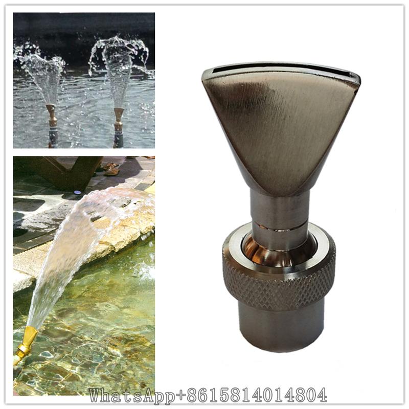 

3/4"DN20 1"DN25 1.5" DN40 2" 304 stainless steel Fan Shaped Fountain Nozzles Bird Bath /Garden Pond Duck Tail Fountain Nozzles