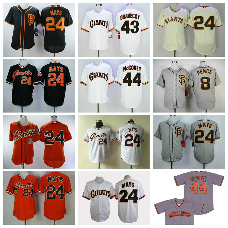 

San Francisco Baseball jersey 8 Hunter Pence Jersey 24 Willie Mays 43 Dave Dravecky 44 Willie McCovey Pullover Vintage 012, 8 grey