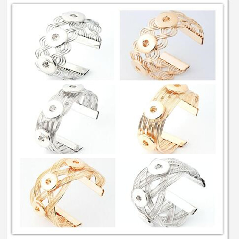 

Hot Selling Mix 3 Button Charm Bracelet Fit 18MM Snap Button, Rhinestones Bracelet For DIY Snap Jewelry 10pcs/lot