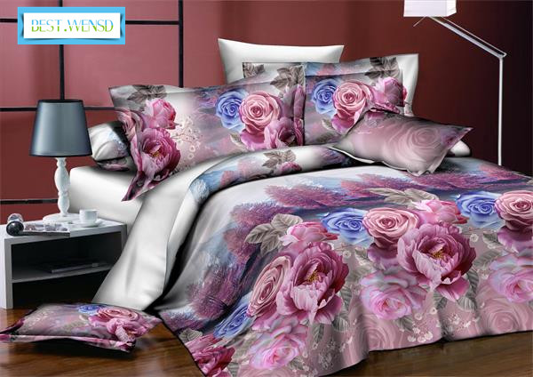 

BEST.WENSD Jacquard weave hotel-home comforter bedding sets Large size thickening bed set Quilt cover sheets-housse de couette, As picture