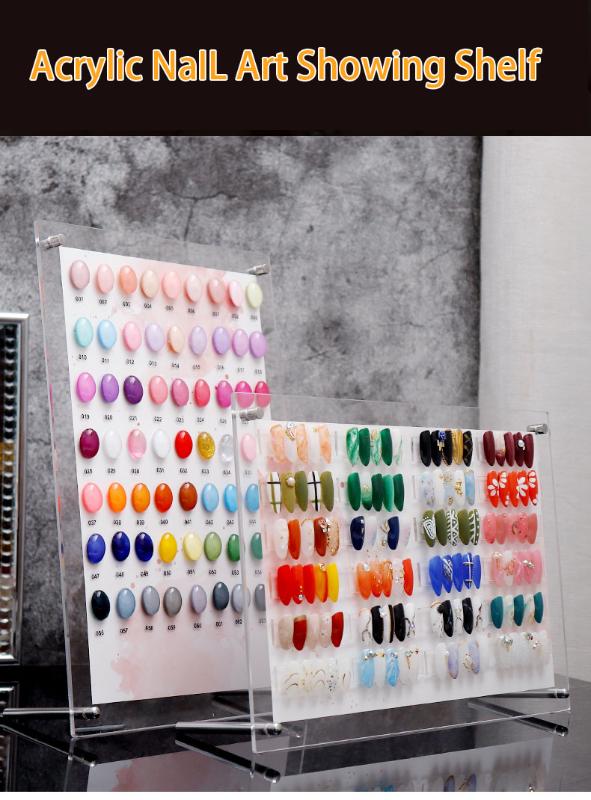 

Nail Art Display Board Nail Color Card Display Stand Polish Sample Shelf Accessories And Tools, 50 pcs square beads