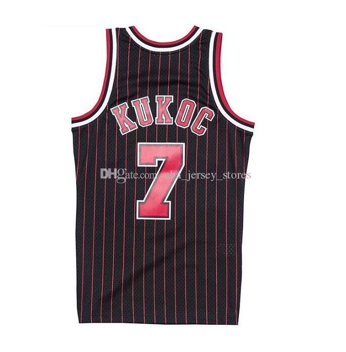 

Men's Basketball Chicago Bulls 7 Toni Kukoc Mitchell & Ness Black Red 1995-96 Hardwoods Classics Authentic Jersey