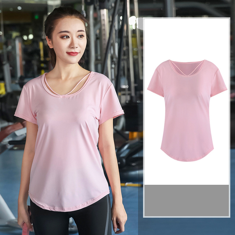 

Plus Size -XXXXL Women Sport T-Shirt Yoga Top Yoga Crop Tops Shirts Short Sleeve Workout Tops Fitness Running Sportswear, Black