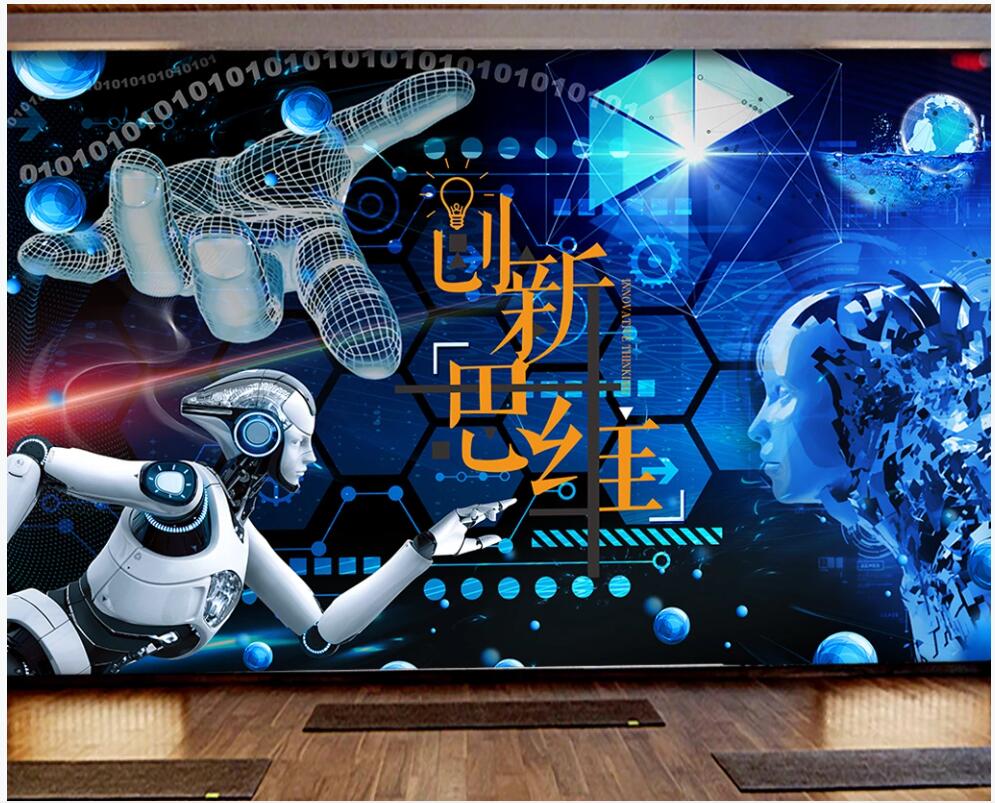 

3d wallpaper custom photo mural Innovative thinking machine age artificial intelligence decor photo 3d wall murals wallpaper for walls 3 d, Non-woven