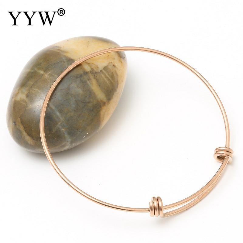 

Stainless Steel Wire Bangle Bracelet Adjustable Twisted Bangle Bracelet With DIY Charm For Women Fashion Stainless Steel Jewelry