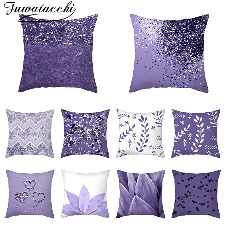 

Fuwatacchi Geometric Purple Cushion Cover Flower Petal Pillow Cover for Home Sofa and Seat Decorative Throw Pillow Cases 45x45cm, Pc14763