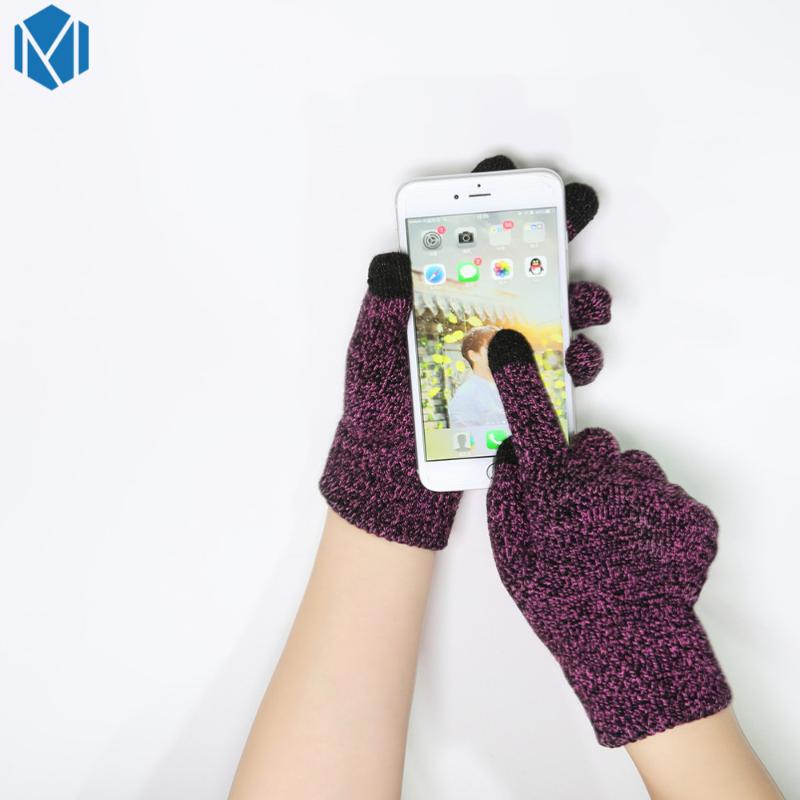 

MISM Solid Stretchy Gloves Women Knitted Mittens Winter Warm Full Finger Gloves Guantes Female Crochet Hand Accessories Mitaine