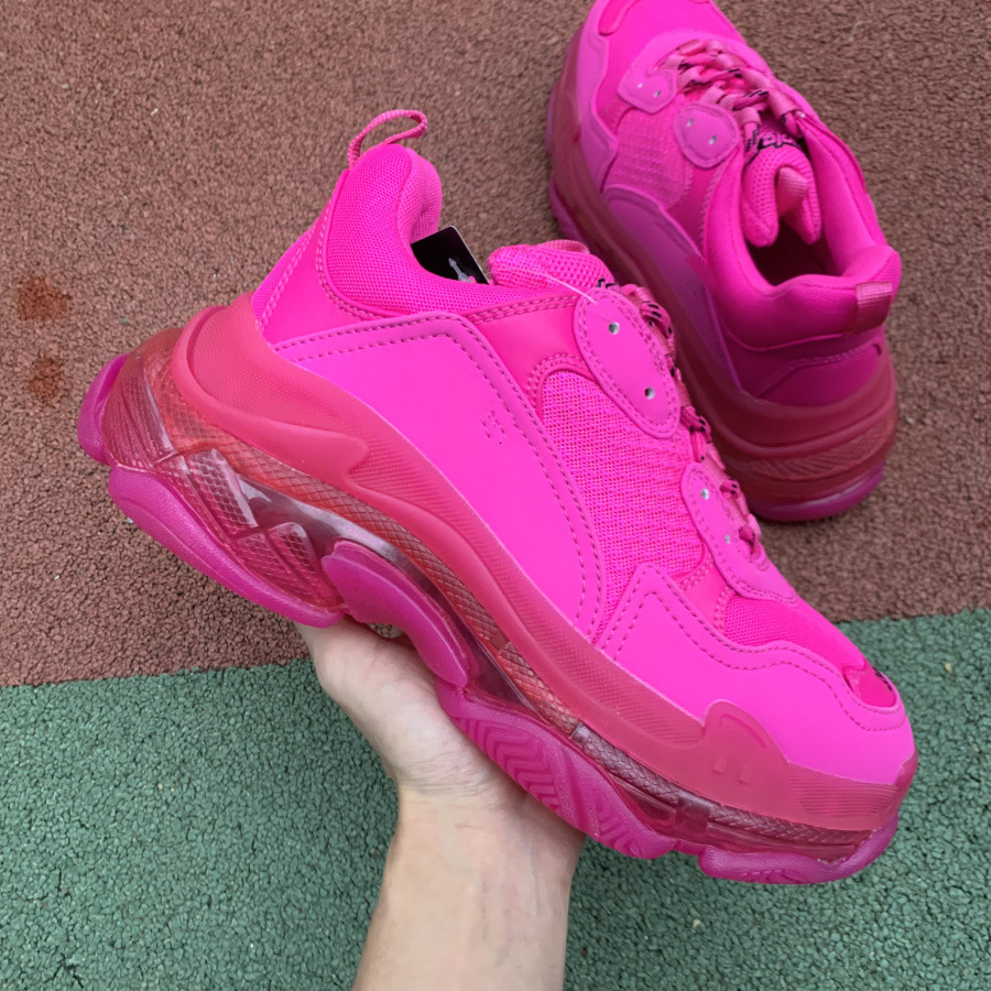 

Triple S Pink 541624W2FG15059 PINK womens trainers running shoes for mens basketball sneakers men 2020 tennis shoes schoenen size 36-46