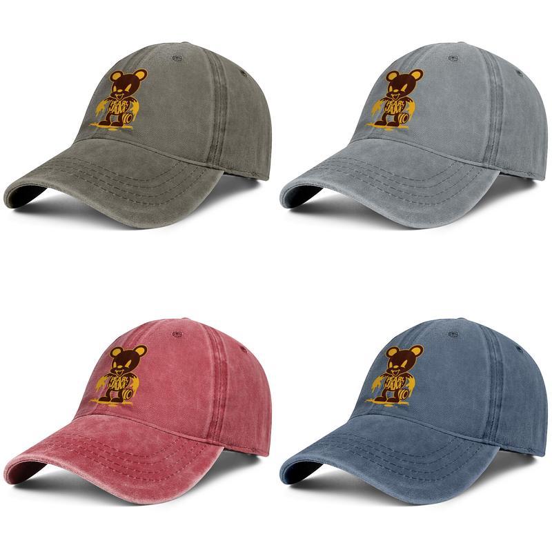 

Men Women Pearl Jam Bear Fashion Denim Baseball Cap Cool Washed Dad Hat Adjustable Vintage Ball black, Colorname1