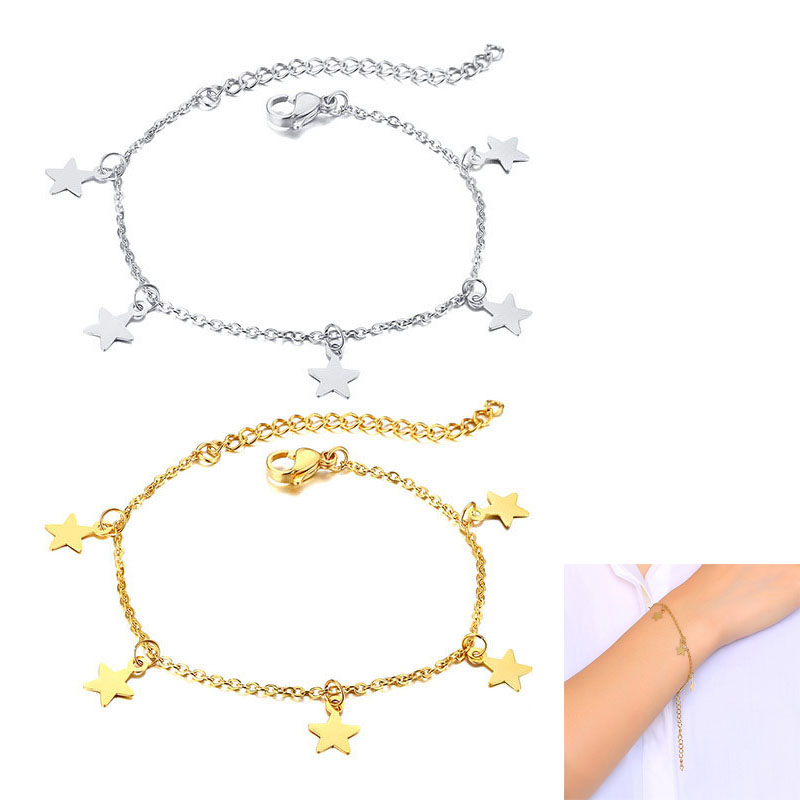 

2020 Simple Little Star Bracelet for Women Wedding Jewelry Adjustable golden ladies bracelet Valentines Day Gifts Accessories