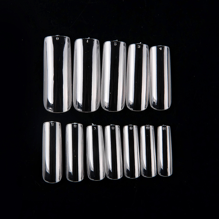 

500pcs Half Full Cover False Nails Seamless Extra Long Fake Fingernail Artificial Nail Art Tips Finger Salon DIY, Ivory