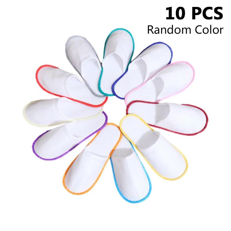 

10 Pairs Spa Hotel Guest Slippers Open Toe Disposable Slippers for Women Men