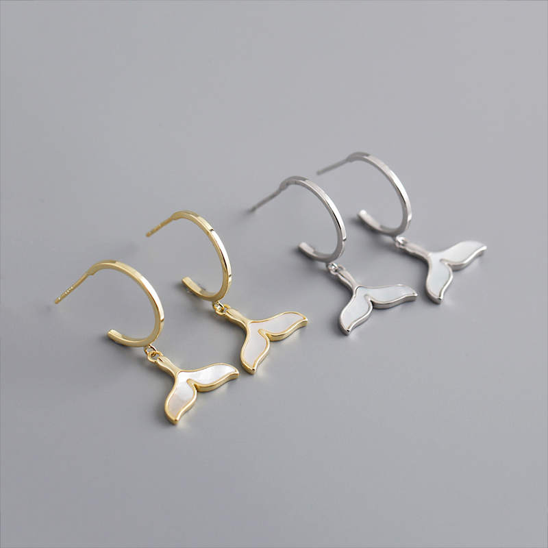 

Minimalist Unique Real 925 Sterling Silver Fish Whale Tail Fine Jewelry Fashion 2020 New Style For Women Party Birthday Gifts