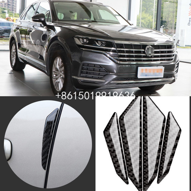 

For Volkswagen Touareg Car Side Door Edge Guard Bumper Trim Protector 4pcs PVC carbon fiber Stickers