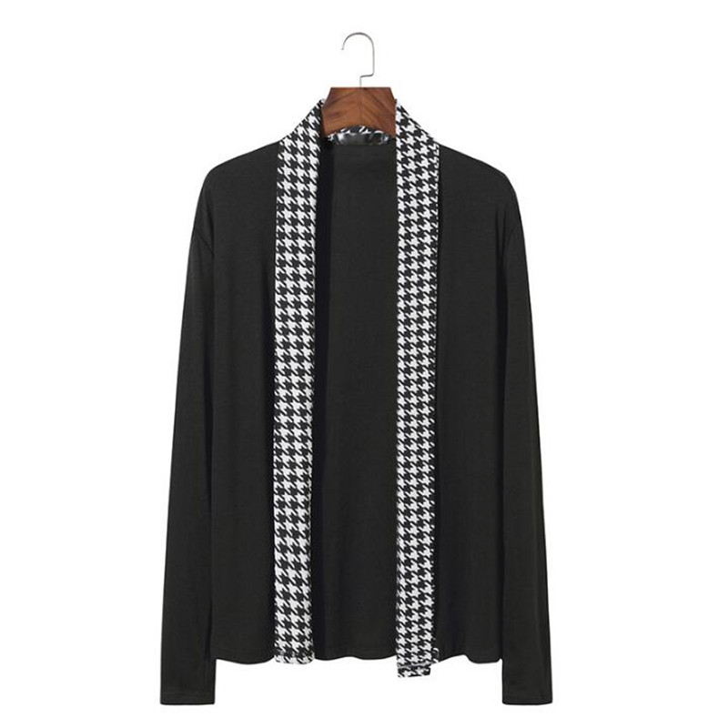 

New Autumn Winter Classic Cuff Knit Cardigan Men' Sweaters High Quality Men Knitted Coats Male Knitwears, Dark gray