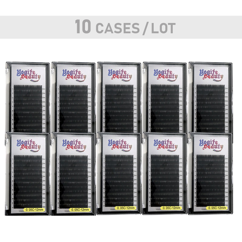 

10Trays Silk Individual lashes Extension for professionals Synthetic Material from Yogife Beauty