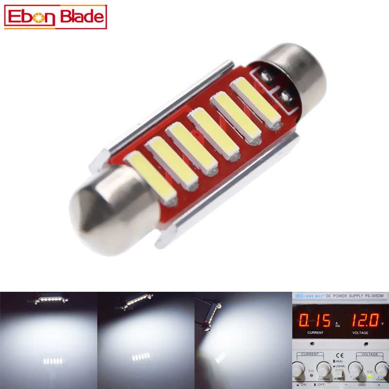 

2 x Festoon 38mm 39mm LED Bulb C5W C10W Super Bright 7020 7014 SMD Canbus Error Free Auto Interior Doom Lamp Car Styling Light, As pic