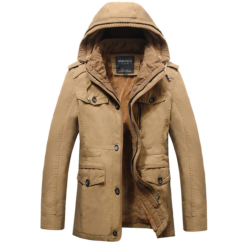 

Winter Jacket Men Thick Casual Coat Windproof Parkas Plus Size 6XL Velvet Warm Coat Men Clothing Outdoor Sports, Black