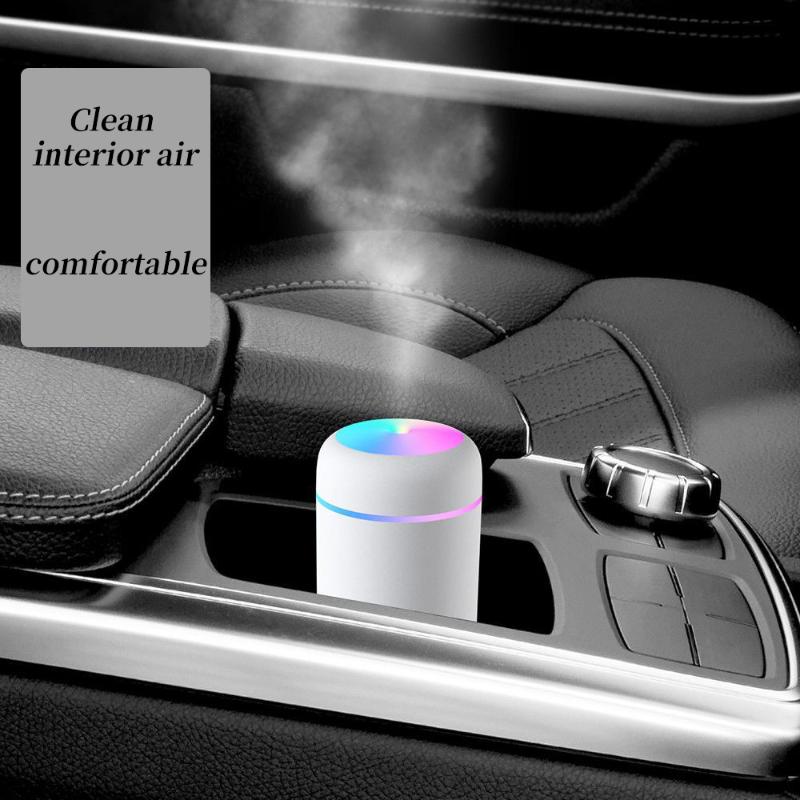 

Ultrasonic Air Humidifier Romantic Soft Light Essential Oil Diffuser Car Purifier Cool Mist Maker Portable 300ml Humidifier H2O