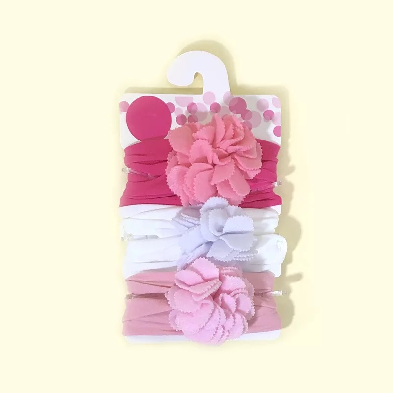 

3pcs/set Baby Headband For Girls Kids Soft Elastic Knot Turban Nylon Head Wrap Newborn Bow Hairband Toddler Hair Accessories, Color 1