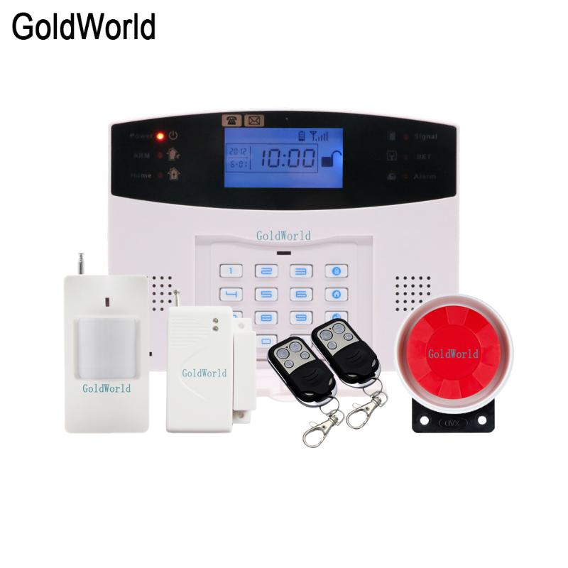 

Metal Remote Control Voice Prompt Wireless door sensor Home Security GSM Alarm systems LCD Display Wired Siren Kit SIM SMS Alarm