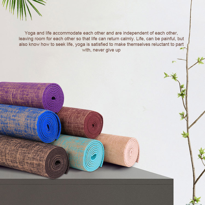 

NEW 183 X 61cm 6mm Thickness Tasteless Non-slip Linen Yoga Mat Body Building Exercise Pilates Pad, Blue