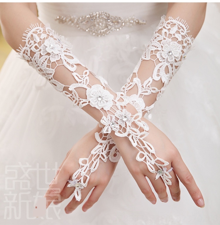 long red lace gloves