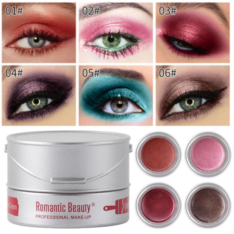 

1Pc Nude Shimmer Eyeshadow Cream Eyes Makeup Cute Pearly Shine Glitter Eye Shadow Powder Matte Pigment Cosmetics Shadows 6Colors