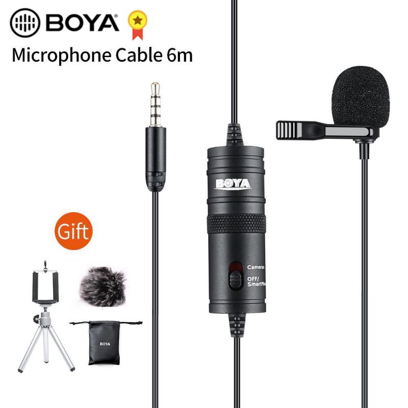 

BOYA BY-M1 3.5mm Audio Video Record Lavalier Lapel Clip Microphone for Android Mac Vlog Mic for DSLR Camcorder Recorder