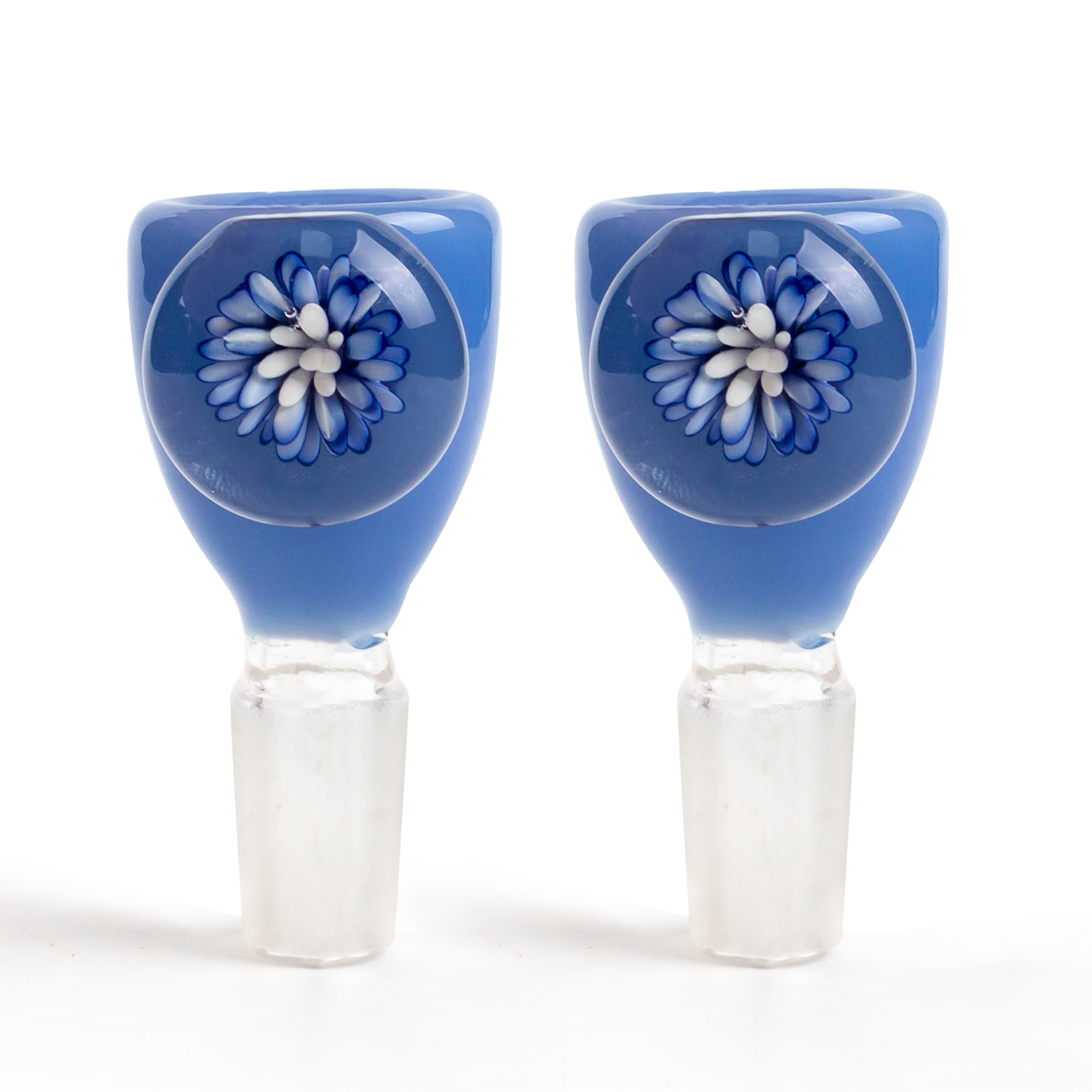 

Thick Pyrex Glass Bowl with 14mm Male Blue flower Herb Tobacco Smoking Accessories Bong Bowls for Water Pipes Bongs