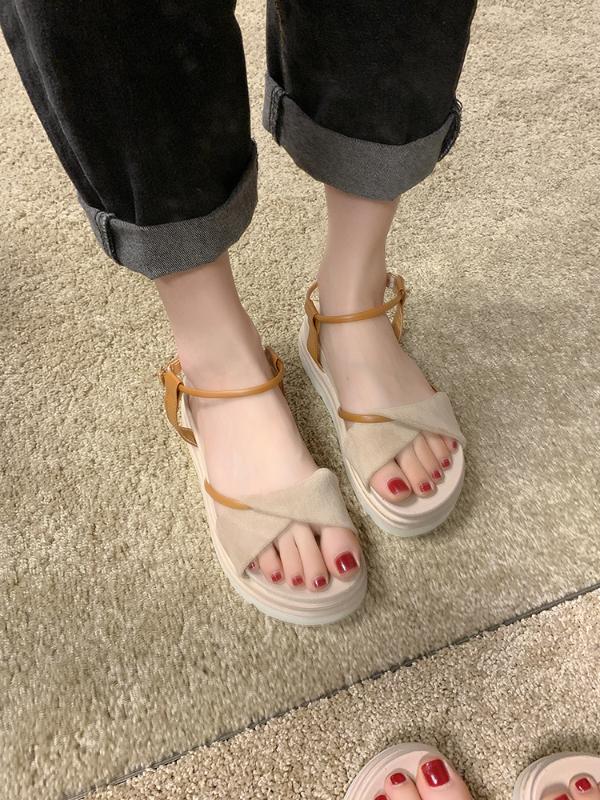 

New summer fashion platform sandals, Beige