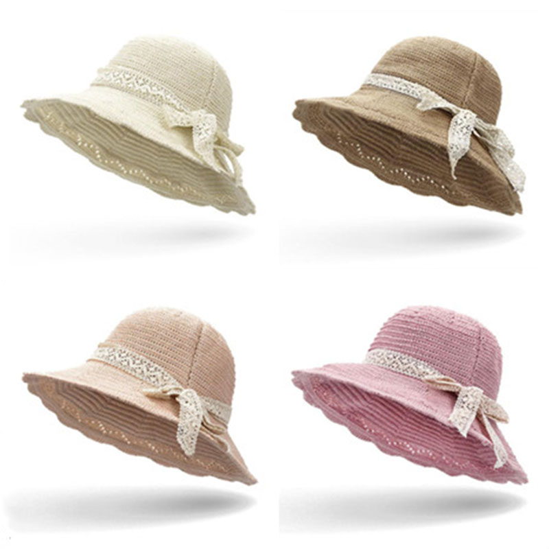 

2020 Outdoor Femme Travel Sunshade Caps Summer Hat Women Straw Cap Basin Cap Beach Sun Hat Foldable Hats For Women, As the picture shows