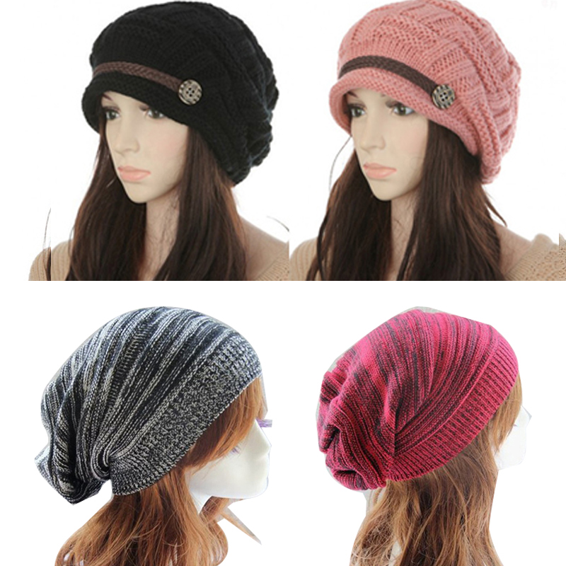 

Autumn Winter Casual Knitted Hats Warm Unisex Hip Hop Cap Men Women Fashion Knit Baggy Beanie Oversize Soft Slouchy Bonnet, Style 2