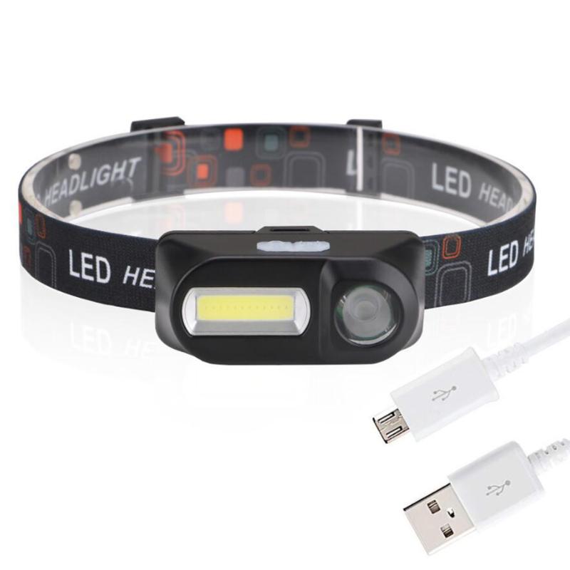 

Super Bright LED Headlamp Outdoor Camping XPE+COB USB Head Light USB Charging Fishing Headlights Waterproof 18650