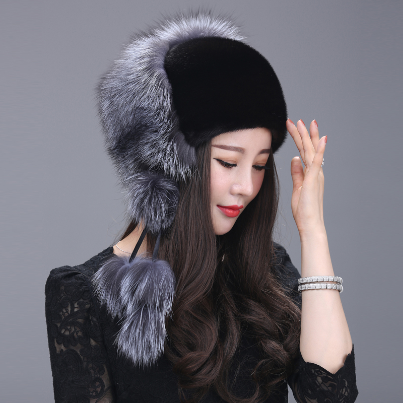 

New fashion winter hat,High end Hat Female Hat Winter fur womens hats ZY01, Black
