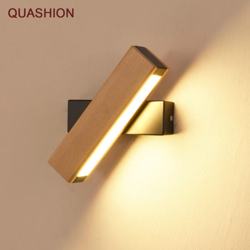 

Nordic simple Wooden LED Wall Lamp Modern Adjustable Lighting bar restaurant Living room Porch Wall Lamps Corridor decor