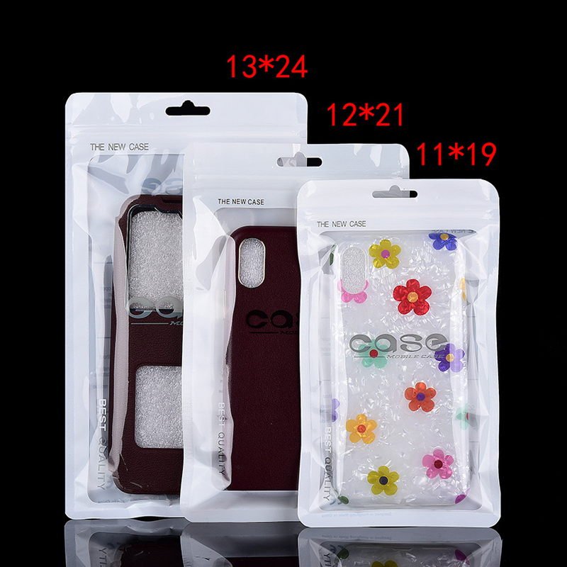 

Zipper Retail Package Bags Clear Transparent Bag Cell Phone For iPhone XR XS X 11 Pro Samsung S20 Case Plastic Packing Hang Hole Pouches