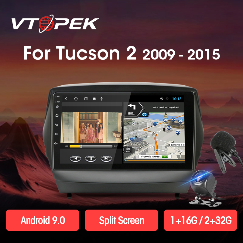 

Vtopek 9" 4+64G 2din WiFi Android Car Radio Multimedia Video Player Navigation GPS For Tucson 2 2009-2020 IX35 Head Unit car dvd