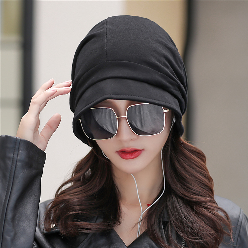 

Summer Bonnet Hat Multifunction Hedging Cap Summer Thin Breathable Men Women Knitted Caps, Black
