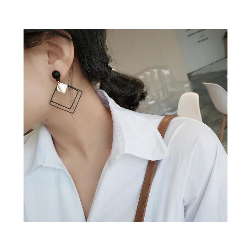 

Simple Retro Geometric Temperament Dangle Drop Hollow Womens Statement Earrings Female Wedding Fashion Jewelry