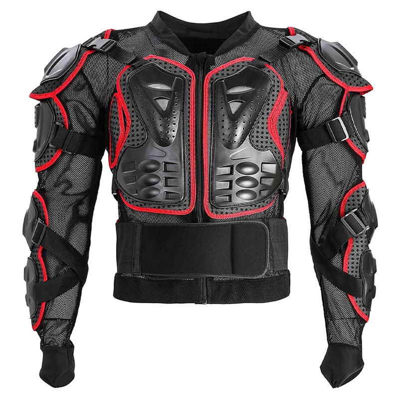 

Motorcycle full body Armor jackets men elbow shoulder chest back pad protector Protection Protective Gear Clothing jackets, Red