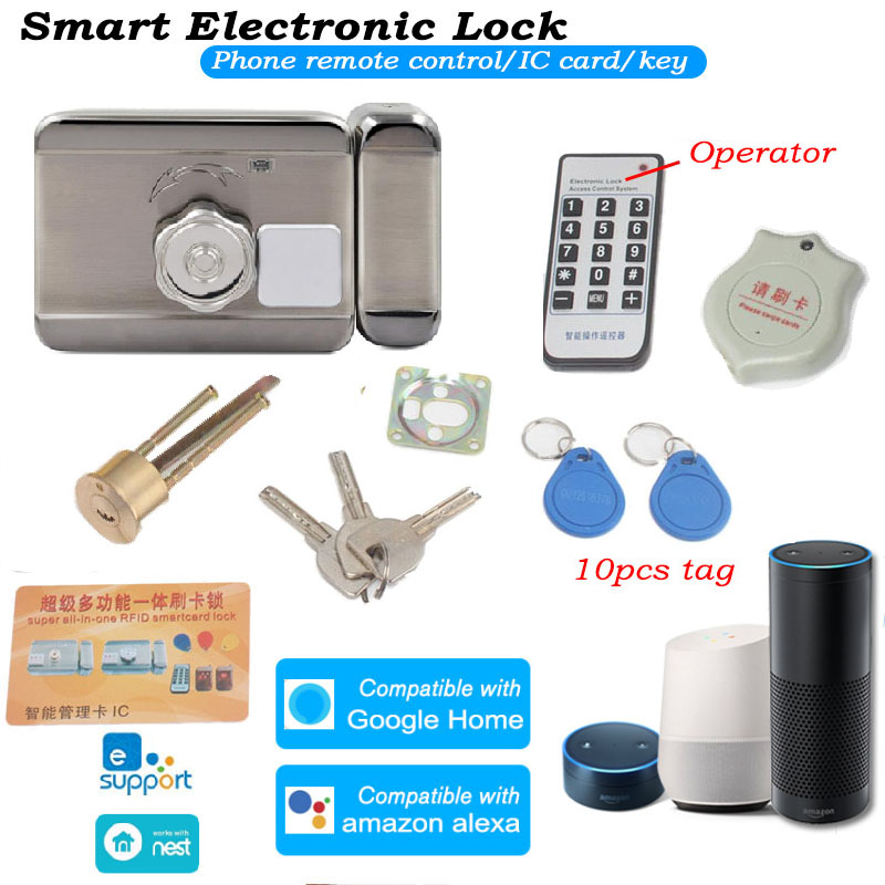 

WIFI Electric lcok eWelink Google home Alexa Invisble Door lock Hidden Door Lock Gate opener Key ID card entey Smart Home