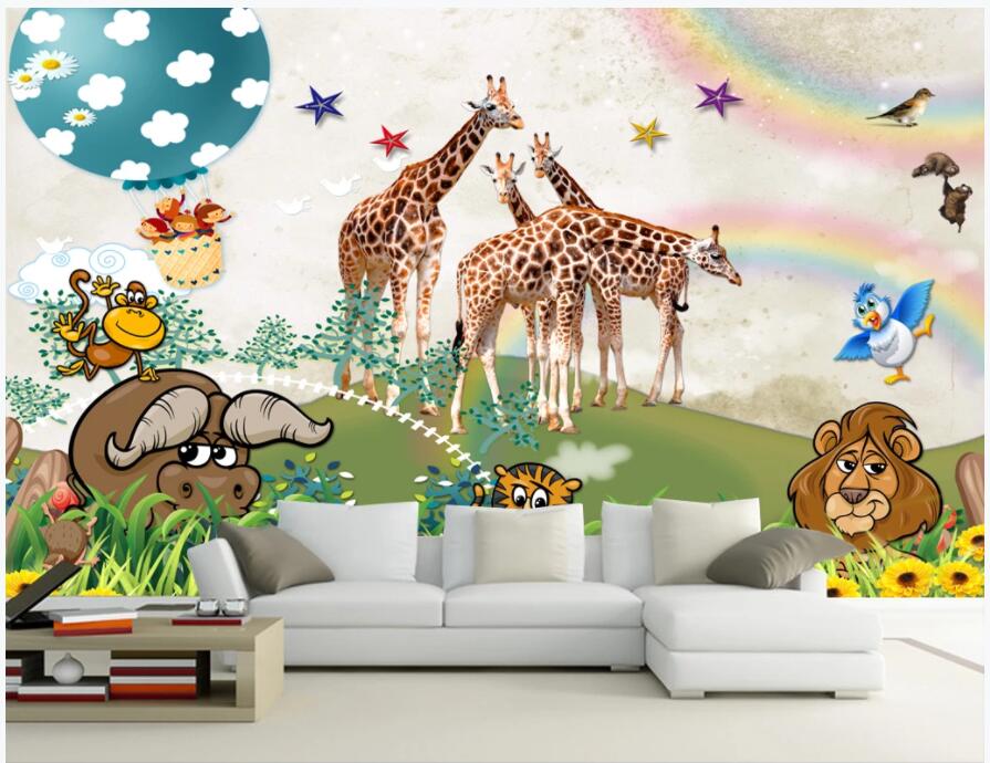 

custom mural on the wall 3d photo wallpaper Cartoon animal park children's room home decor wall papers for walls 3 d in rolls, Non-woven