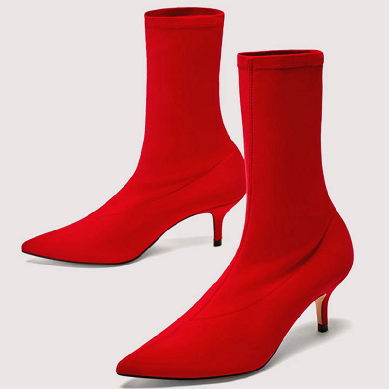 

New Autumn Winter elastic force Women Luxury Boots Heels High Quality And the calf Boots, A2